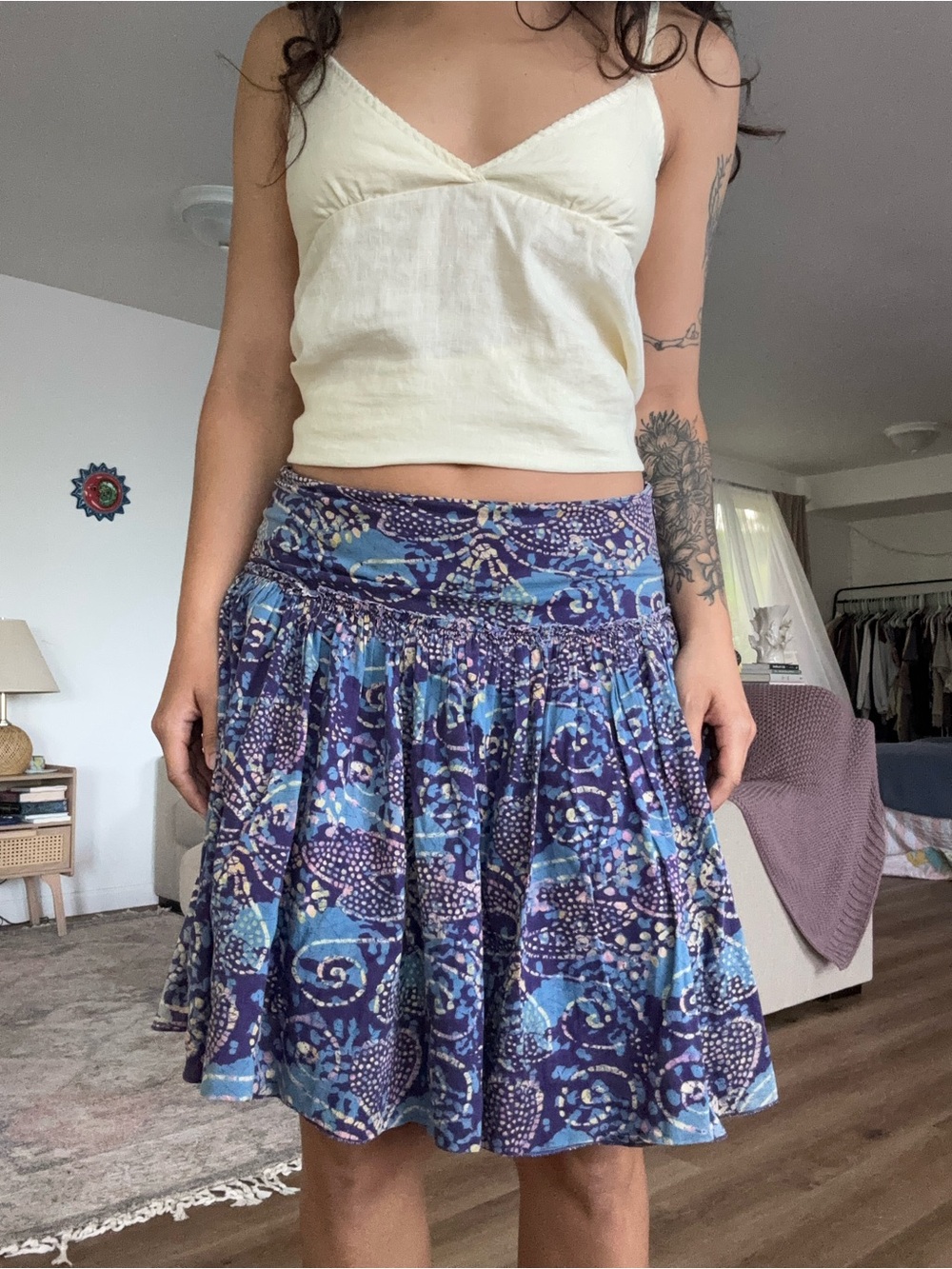Vintage GAP Blue & Light Blue Patterned Skirt